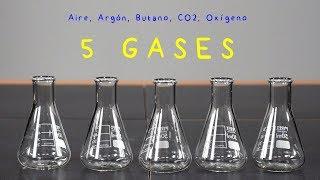 5 Gases Aire Argón Butano CO2 y Oxígeno