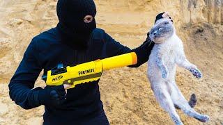 NERF vs CAT. ЖАЛКО кота...ЗЛОБНЫЙ бандит