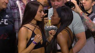 Diana Belbita vs. Maria Oliveira - Weigh-in Face-Off - UFC 289 Nunes vs. Aldana - rWMMA