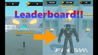 I got on the leaderboards- Strongman Simulator-Roblox