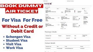 How to Book Dummy Air ticket for Visa for free  Dummy Air Flight Booking Online For Schengen Visa.