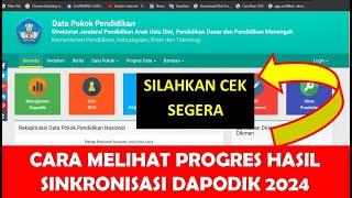 CARA CEK PROGRES HASIL SINKRONISASI DAPODIK 2024