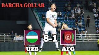 UZBEKISTAN U23 8-1 AFGHANISTAN U23  UCHRASHUVDAGI BARCHA GOLLAR VIDEOSI
