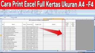 CARA PRINT EXCEL AGAR FULL KERTAS A4 ATAU F4