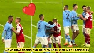 ️ Zinchenko having fun with former Manchester City teammates on his return to Etihad Stadium