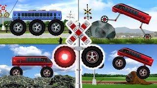 踏切カンカン総集編＃3　～電車を車に魔改造編～  Train & Railroad Crossing Compilation #3 Remodel into Cars 