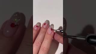 ️️️feeling frosty #christmasnails #frenchtipnails #rednails #glitternails #glamnails #nails