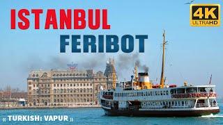 Istanbul walk tour   EminÖnü-Kadiköy feribotVapur Turkey 4K