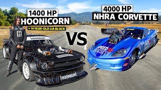 4000HP NHRA Corvette C6 Drag Races Lia Blocks 1400HP AWD Mustang