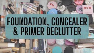 Makeup Collection Series Pt. 3 l Primer Foundation Concealer & Setting Powder Declutter ️