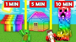 RAINBOW SPECTRITE HOUSE BUILD BATTLE CHALLENGE In Minecraft - NOOB VS PRO Maizen Mizen Mazien Parody