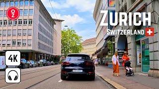 ZURICH - Switzerland  4K Driving Tour 2023  City Center  Bahnhofstraße