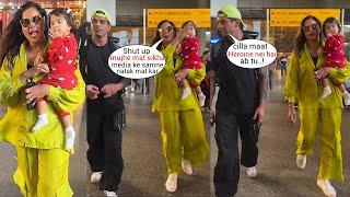 Bipasha Basus ugly Fight with Karan Singh grover with Devi Basu infront of Media at Airpot