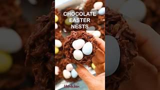 Easiest chocolate Easter nests using peanut butter cups #easterrecipes #peanutbuttercups #easter