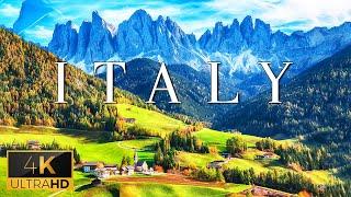 FLYING OVER ITALY 4K UHD - Calming Music With Beautiful Natural Landscapes Film For Relaxation