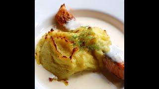 Air fried Salmon white sauce & baked Potato Mousse #shorts