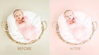 Newborn Color Processing - Baby Photo Editing Photoshop Tutorial PSD + Action Included