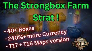 3.25 The Strongbox Farm Strat on POE  40+ Boxes 240%+ More Currency  T17 + T16 Maps version 