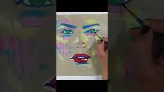 Portrait Abstract painting #acrylicpainting #paintingtechniques   #howtopaint #artwork