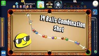 8 Ball Pool 14 Balls Combination Shot -Featuring Level 510 -Queen Len 838 Billion Coins -Trickshots-