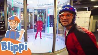 Blippi Goes Indoor Skydiving  Fun and Educational Videos For Kids