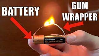 How To Start A Fire With A Gum Wrapper And Battery