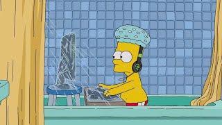 Bart playing games while showering The Simpsons