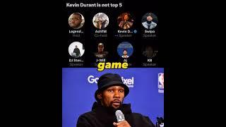 Kevin Durant joins a chat topic called KD is not top 5 and says hes not feeling it ..