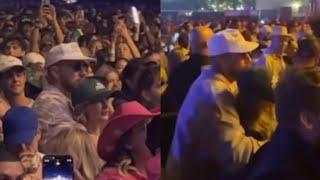 Travis Kelce Protectively Wraps Arms around Taylor Swift while Dancing in Crowd at Coachella 2024