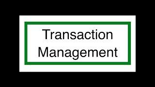 Introduction To Transaction Management