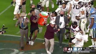 Jimbo Fisher Runs Away From Gatorade Bath During Orange Bowl Celebration  2021 College Football