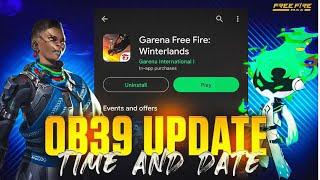 Free Fire Ob39 update date and time  in Telugu 2023￼