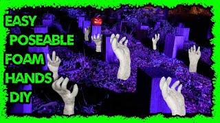 easy and poseable spray foam hands diy