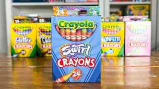 NEW Crayola Swirl Crayons Unboxing Swatches and Review