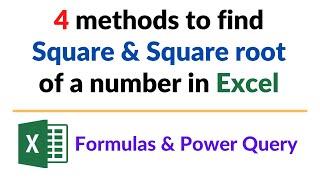 Formula to find the Square Root of a Number in Excel