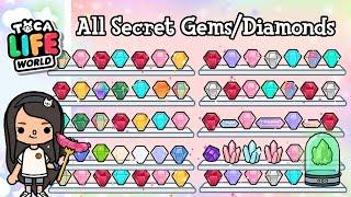 ALL SECRET DIAMONDS  GEMS IN TOCA LIFE WORLD  Toca Boca Secrets  NecoLawPie