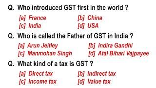 30 IMPORTANT GST MCQ  Goods and Services Tax MCQ