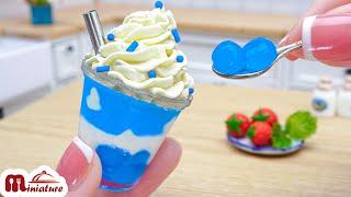 Homemade Miniature Blue Bubble Milktea Recipe  ASMR Cooking Mini Food