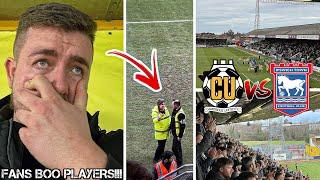 CAMBRIDGE UNITED VS IPSWICH TOWN  1-1  FANS CHANT AT STEWARDS & SOLD OUT AWAY END GOES MENTAL