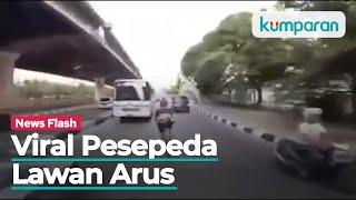 Polisi Selidiki Video Viral Bule Bersepeda Ugal-ugalan Lawan Arus di Jakarta