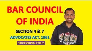 Bar Council of India  Constitution and Functions  The Advocates Act 1961  Professional Ethics