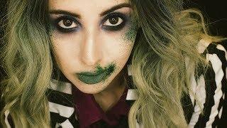 Grungy Glam Beetlejuice Inspired Halloween Makeup Tutorial