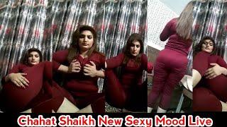 Chahat Shaikh Sexy Mood Live  Chahat Shaikh press boobs show body in live   Chahat Shaikh