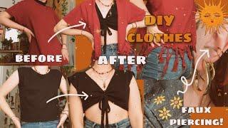 diy hippie clothes + faux piercing no sewing