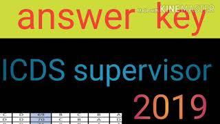 ICDS supervisor answer key2019ICDS answer key