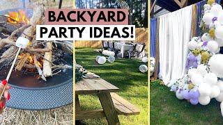 BACKYARD PARTY IDEAS  Affordable Backyard Decor Fire Pit and Fun  Dollar Tree & Walmart