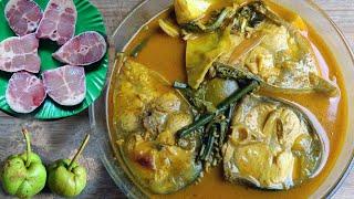 Pangasius fish curry with Elephant apple and Fiddlehead fern  Northeast style fish curry recipe 