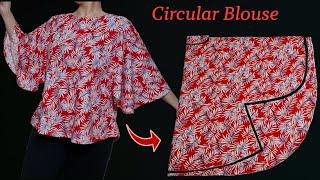 WOWEASY Circular Blouse Cutting and Sewing  For Beginners Circular Blouse Pattern