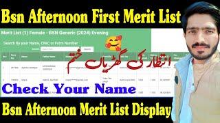 Bsn Generic Afternoon First Merit List DisplayBsn Evening Merit List DisplayNursing Merit ListBsn