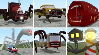 CHOO CHOO CHARLES VS HOUSE HEAD VS CURSED THOMAS VS TRAIN EATER VS BUS EATER VS CAR EATER In GMod